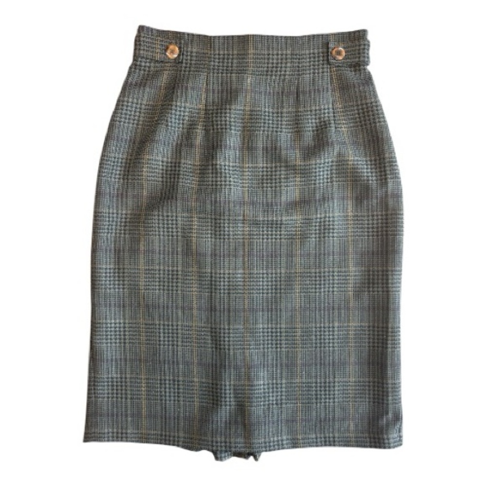 Vintage St Michael Plaid Pencil Skirt Women’s Size 14 Multicolor Office Work